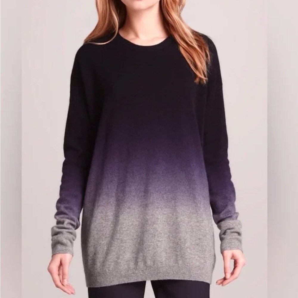 Vince Gradient Ombré Purple to Gray Women's Cashmere Wool Sweater sz Small